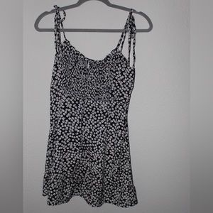 Black and white flower cami dress